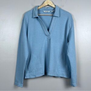 Orvis Women's 100% Organic Cotton Lightweight V-Neck Polo Sweatshirt 3KTM Size L